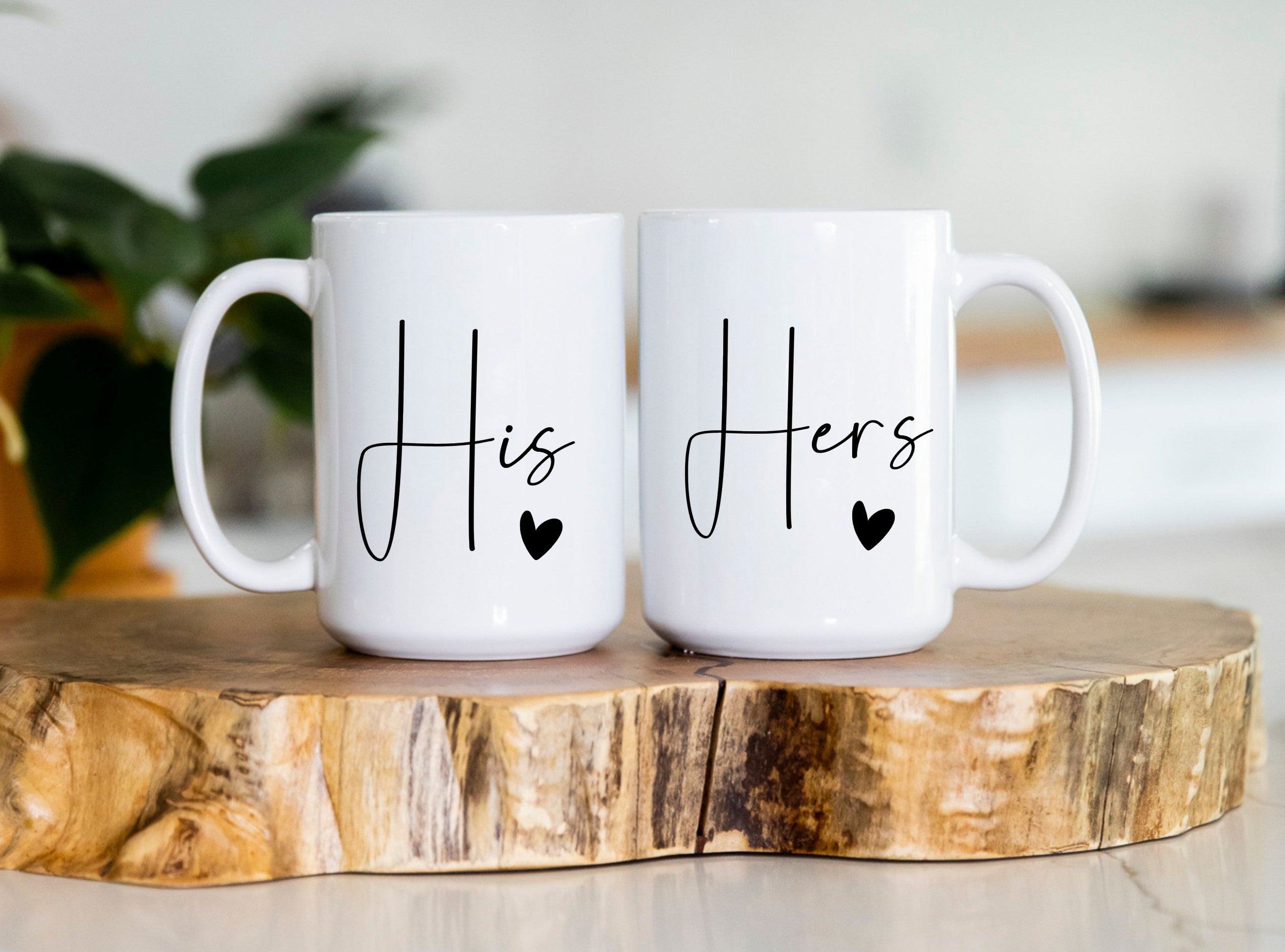 His & Hers Mug Set — Funny Couple Coffee Mugs for Newlyweds or Partners