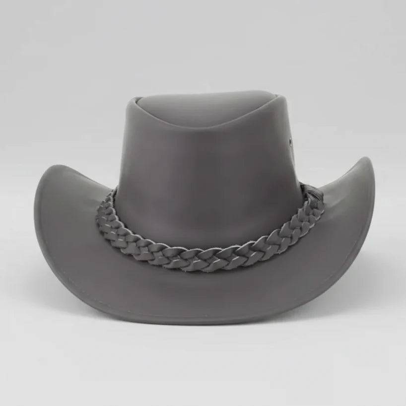 Premium Leather Wide Brim Western Hat. Lightweight Top Grain Rodeo Hat