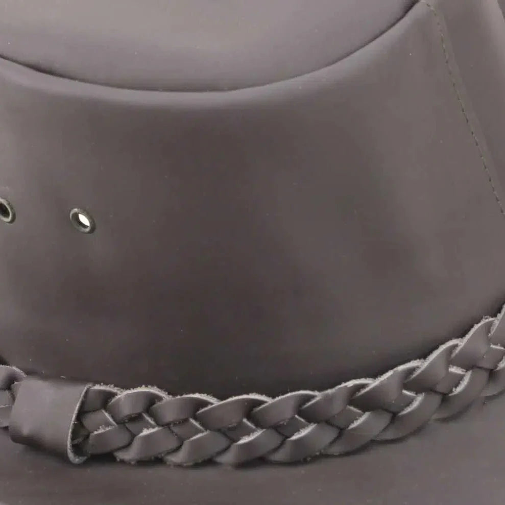 Premium Leather Wide Brim Western Hat. Lightweight Top Grain Rodeo Hat