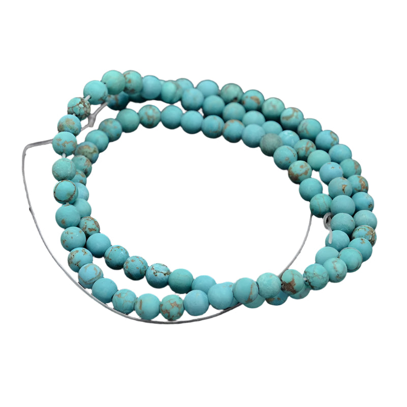 Howlite Turquoise Frosted Gemstone Bead