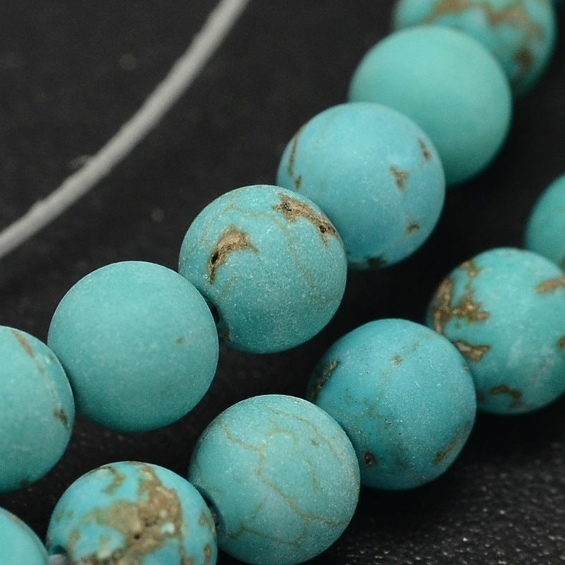 Howlite Turquoise Frosted Gemstone Bead