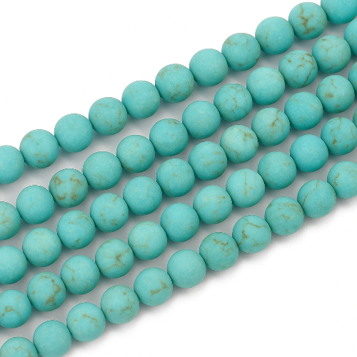 Howlite Turquoise Frosted Gemstone Bead