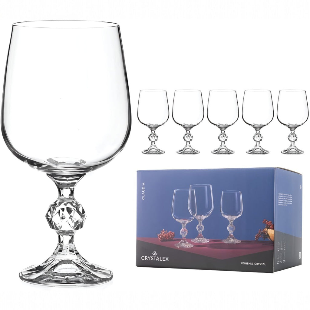Crystal Wine Glasses 8 Oz - CRYSTALEX - Set of 6