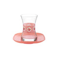 Turkish Tea Glass Set with Saucers 5.75 oz – LAV MONA PASTEL - Set of 6+6
