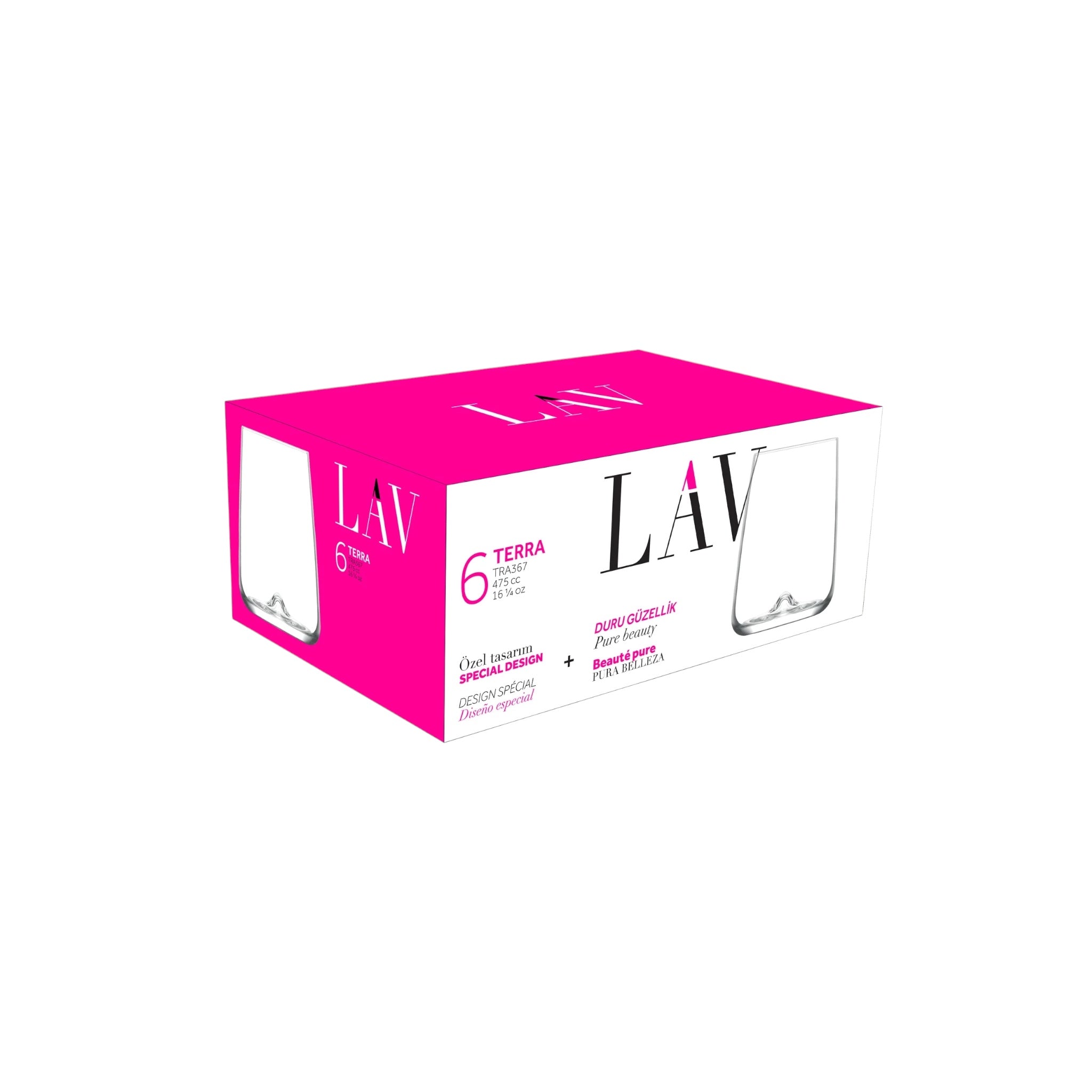 Stemless Wine Glasses - LAV TERRA - Set of 6
