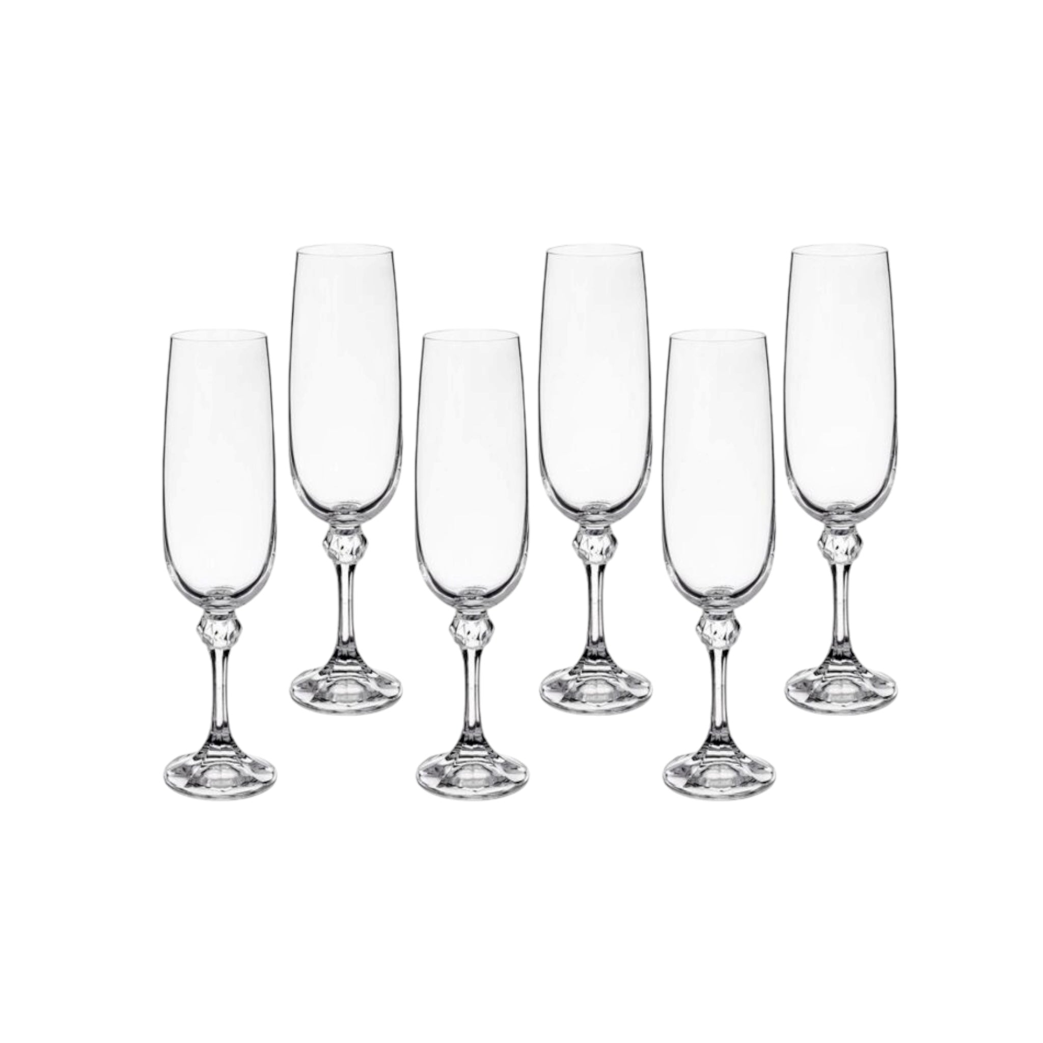 Crystalex Julia Bohemian Crystal Champagne Flutes 180ml — Set of 6