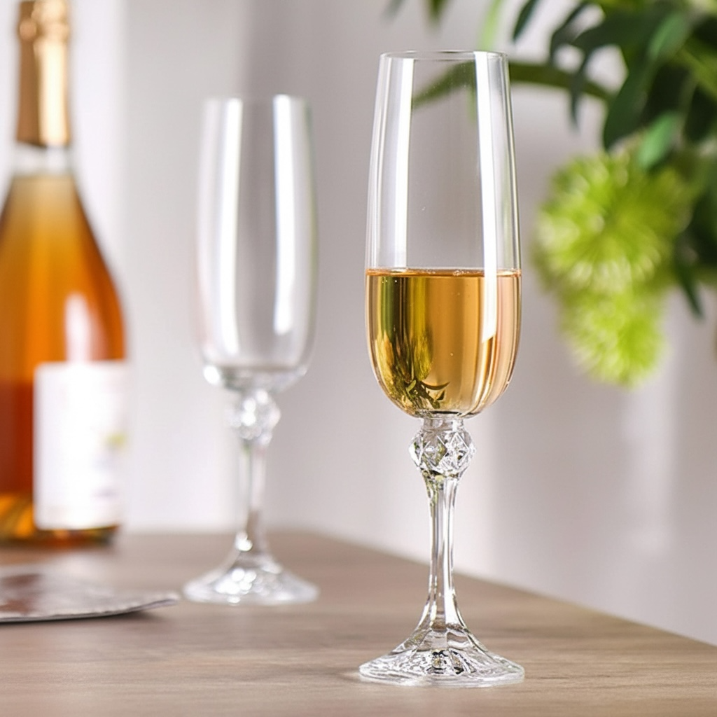 Crystalex Julia Bohemian Crystal Champagne Flutes 180ml — Set of 6