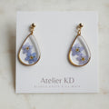 Boucles d’oreilles duo myosotis - goutte 22mm