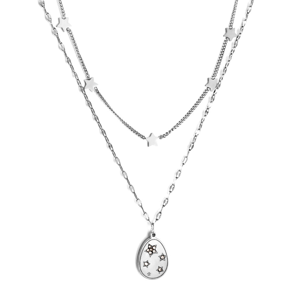 Celestial Crystal Oval Pendant