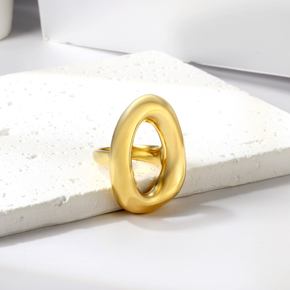 Golden Organic Embrace Ring