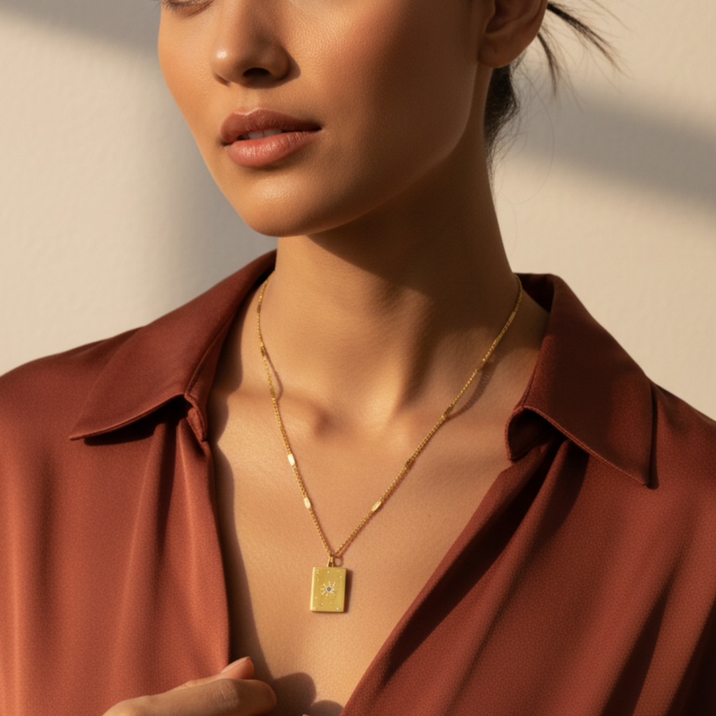 Solar Diamond Bar Necklace
