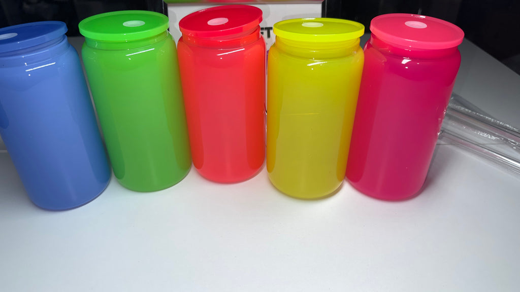 Neon Glass Can 10oz - Customizable Blank Libby Cup