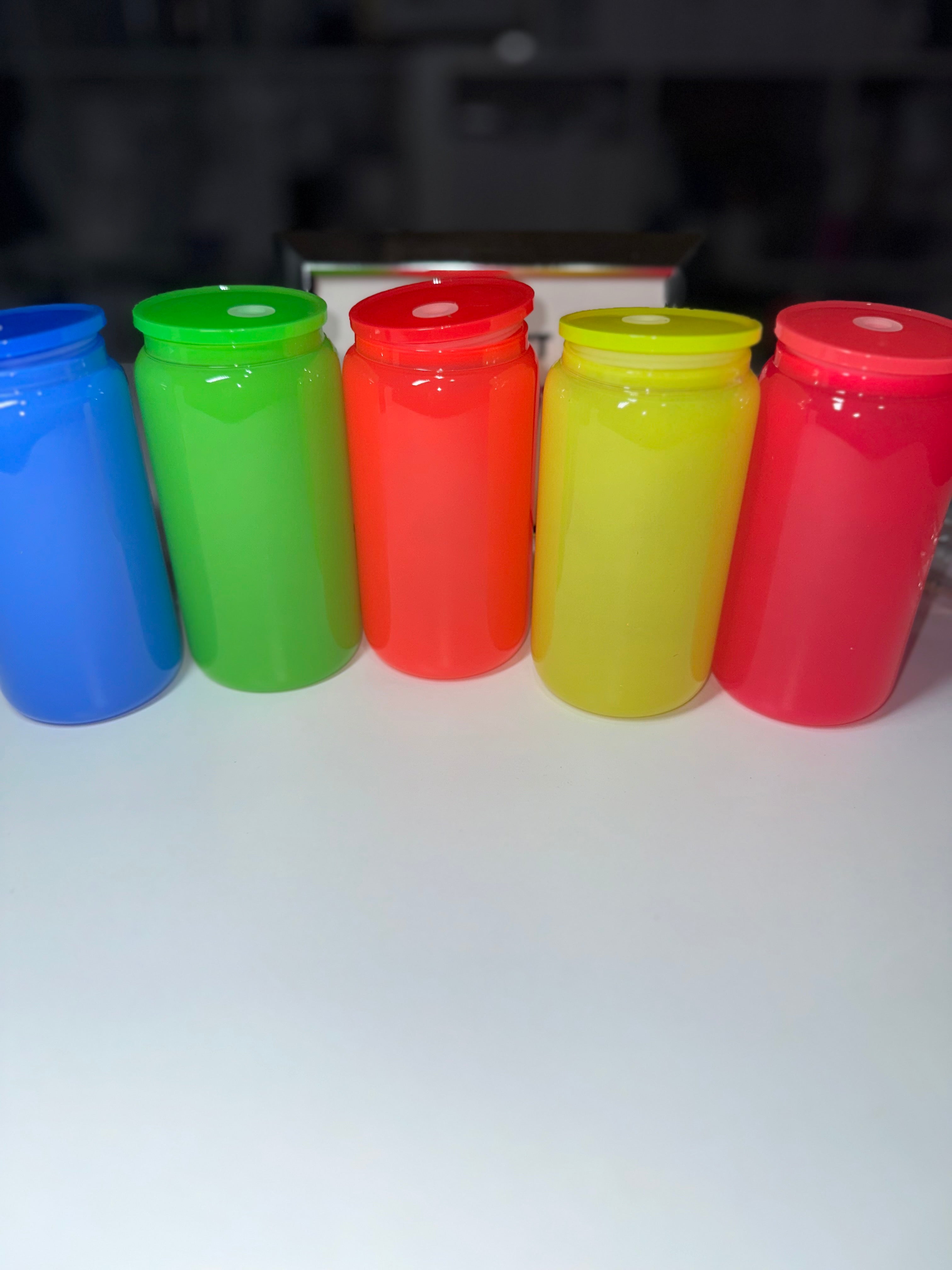 Neon Glass Can 10oz - Customizable Blank Libby Cup