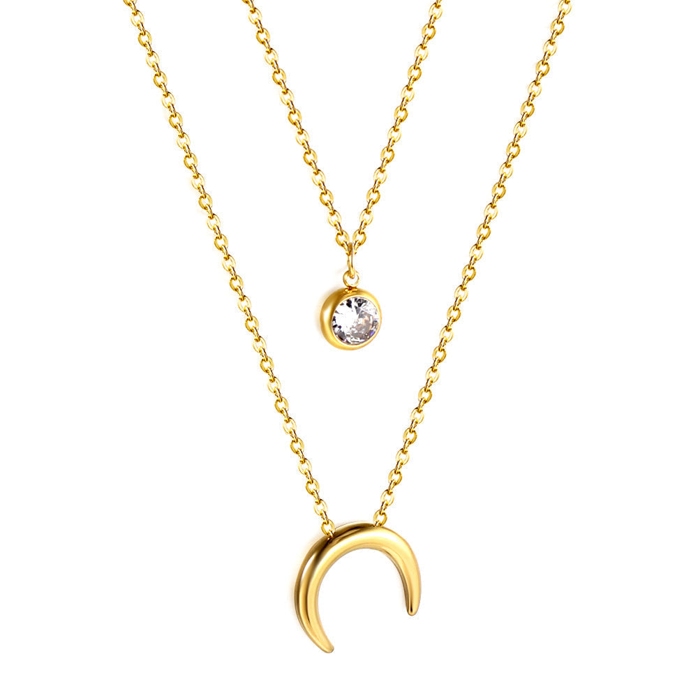 Triple Moon Diamond Necklace