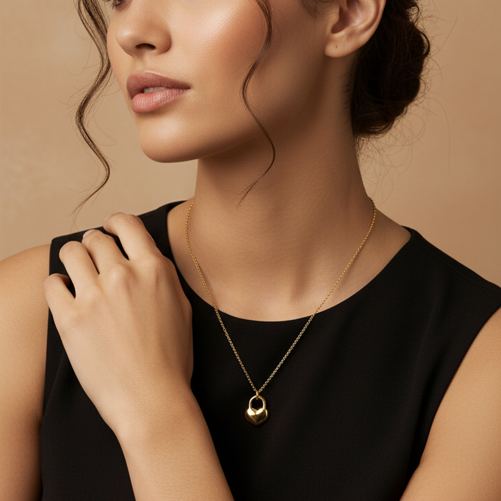 Heart Lock Charm Necklace
