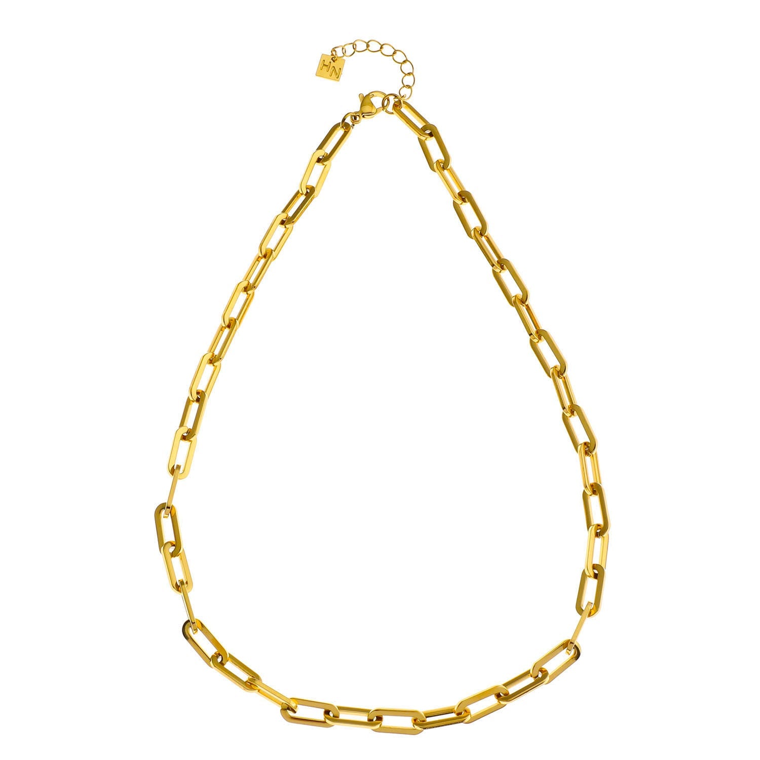 BAYSWATER 22": Contemporary Paper Clip Gold Chain Necklace