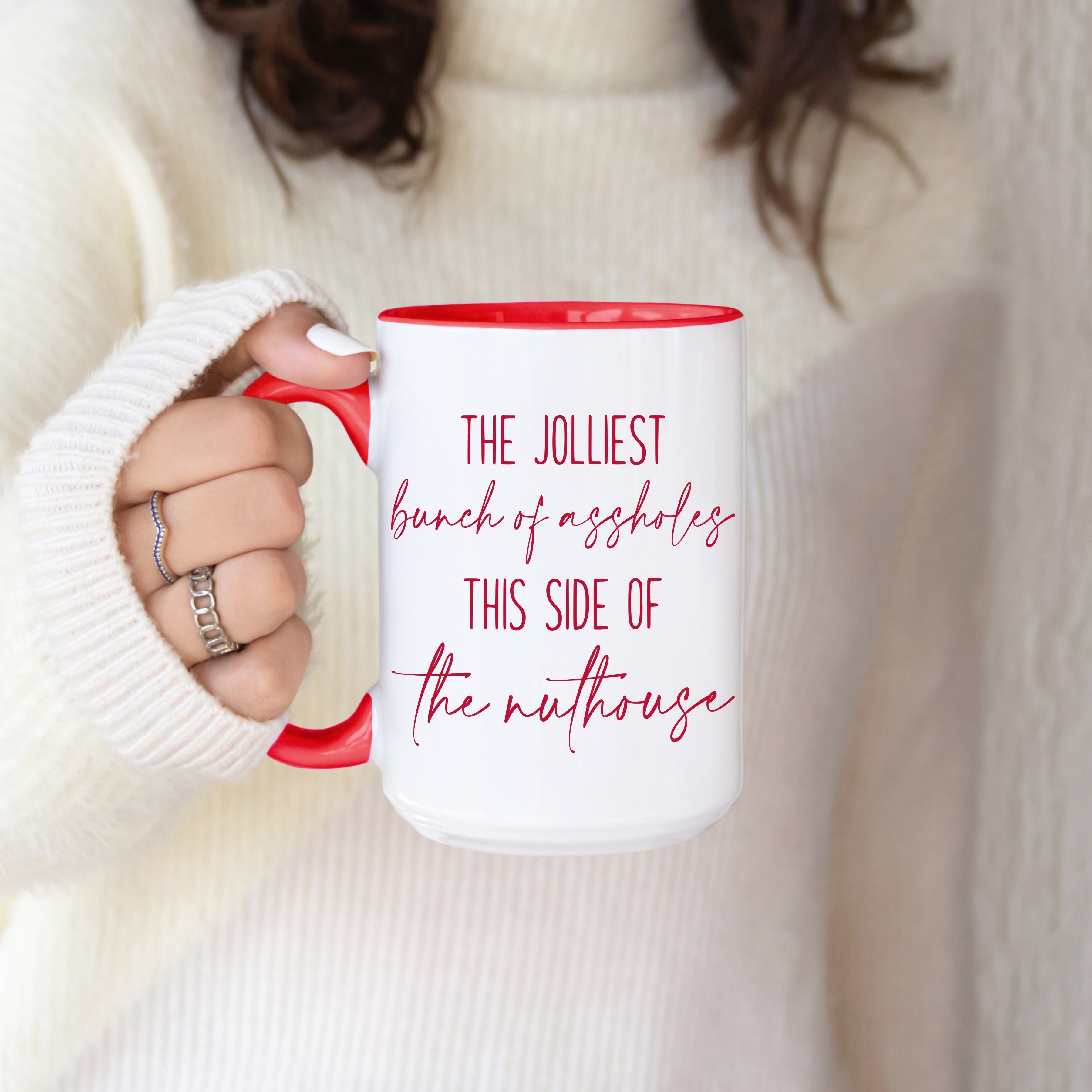 "Jolliest Bunch This Side of the Nuthouse" Mug — Funny Holiday Mug