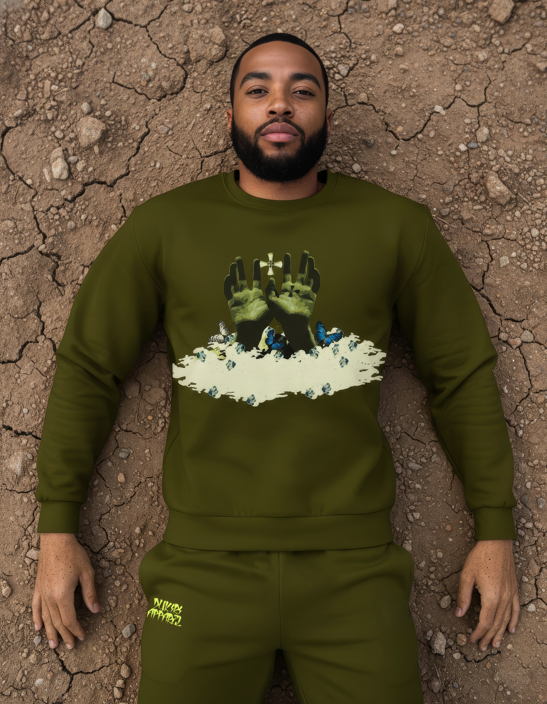 Allover Men's Karaka Green Sweatshirt-Conquerors