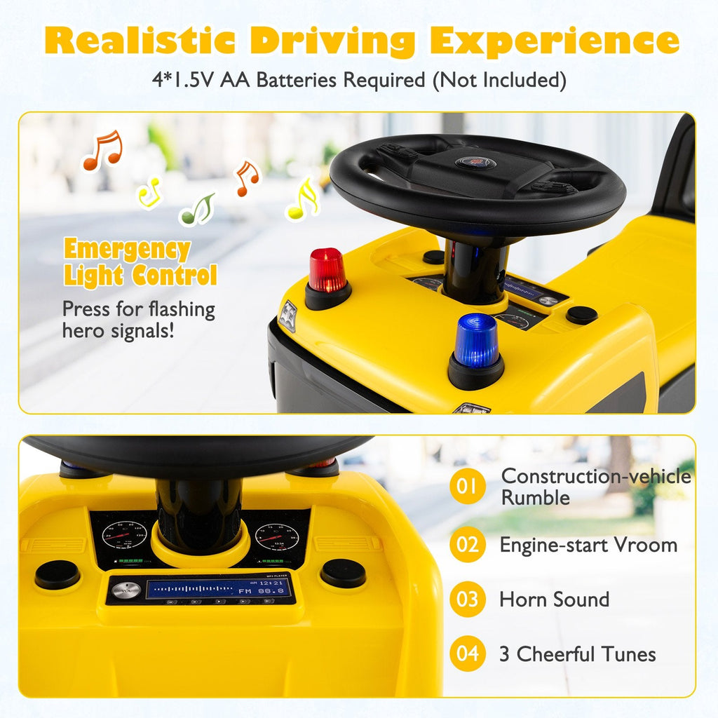 Kids Ride On Push Car Licensed SCANIA Truck Toy with Steering Wheel and Music-Red