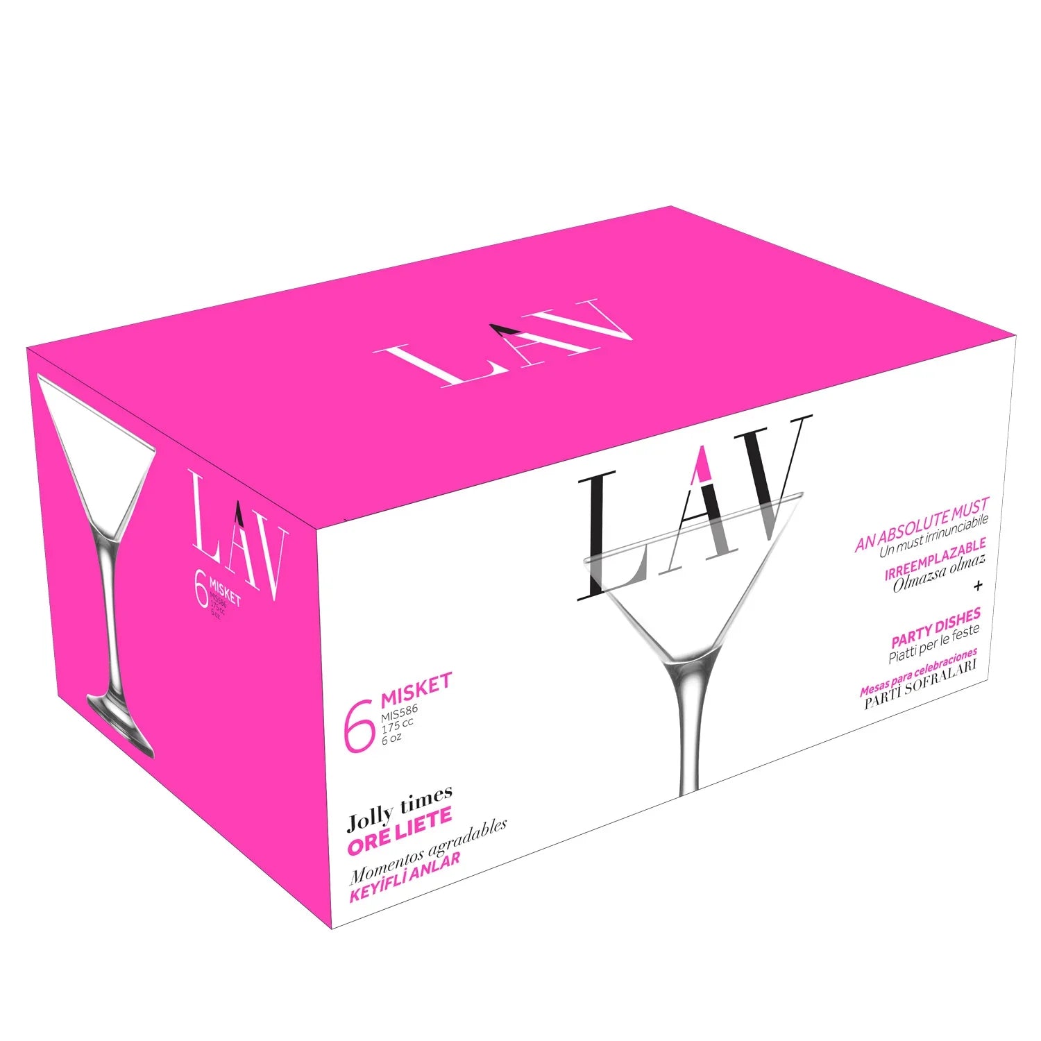 Martini Glasses 6 Oz - LAV MISKET - Set of 6