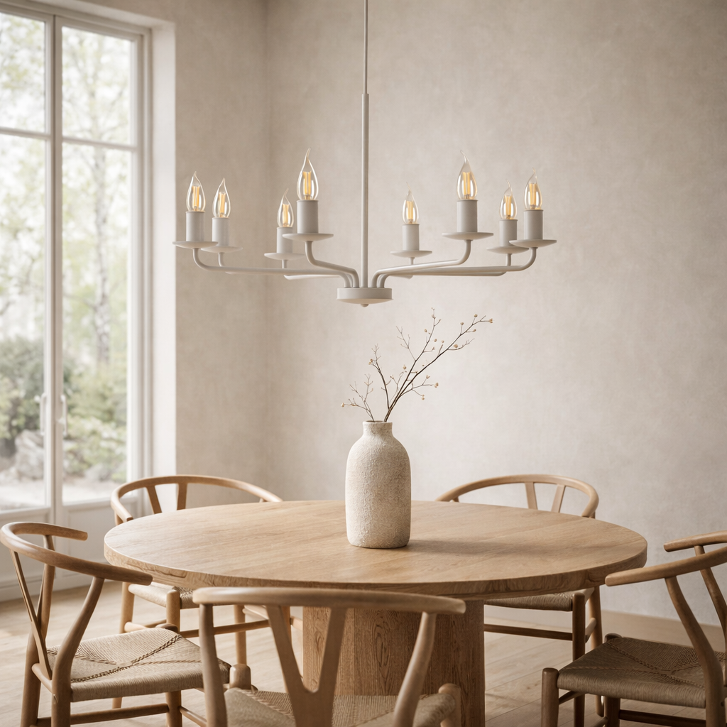 LIMAL Vintage Candle Chandelier Pendant Light for Dining Room, Living Room & Entryway