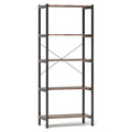 Multipurpose Open Bookcase Industrial Rack Wide Standing Storage Shelf-Brown