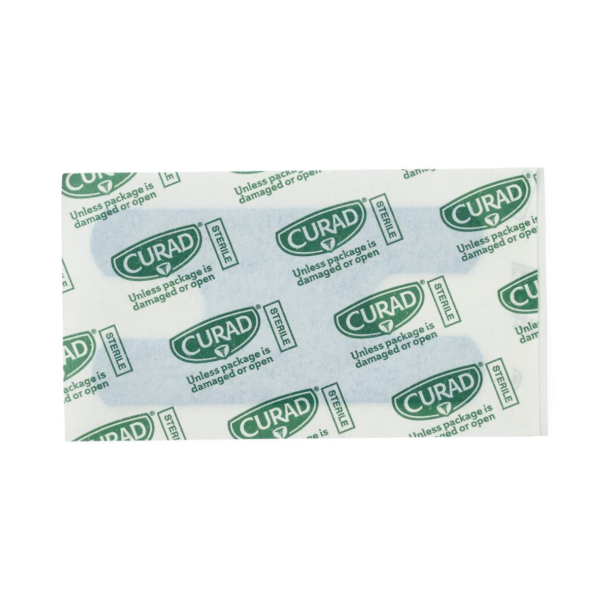 CURAD Flex Fabric Detectable Knuckle Bandage, Blue, 1 1/2" x 3", Box of 100