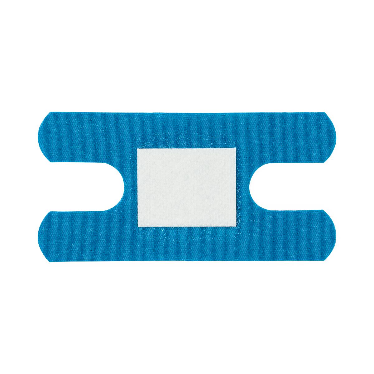 CURAD Flex Fabric Detectable Knuckle Bandage, Blue, 1 1/2" x 3", Box of 100