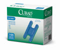 CURAD Flex Fabric Detectable Knuckle Bandage, Blue, 1 1/2" x 3", Box of 100