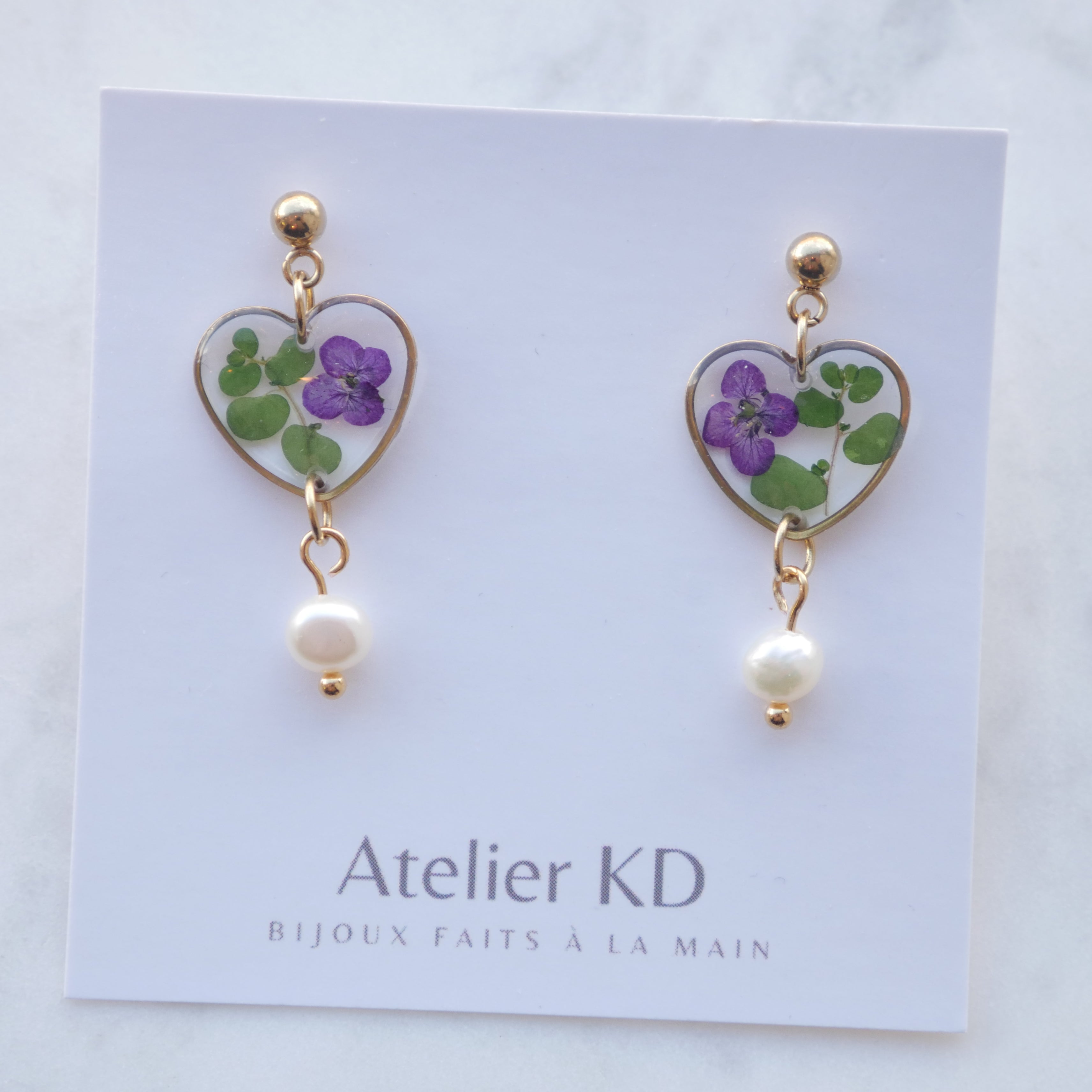 Boucles d’oreilles Chloé - coeur (moyen)