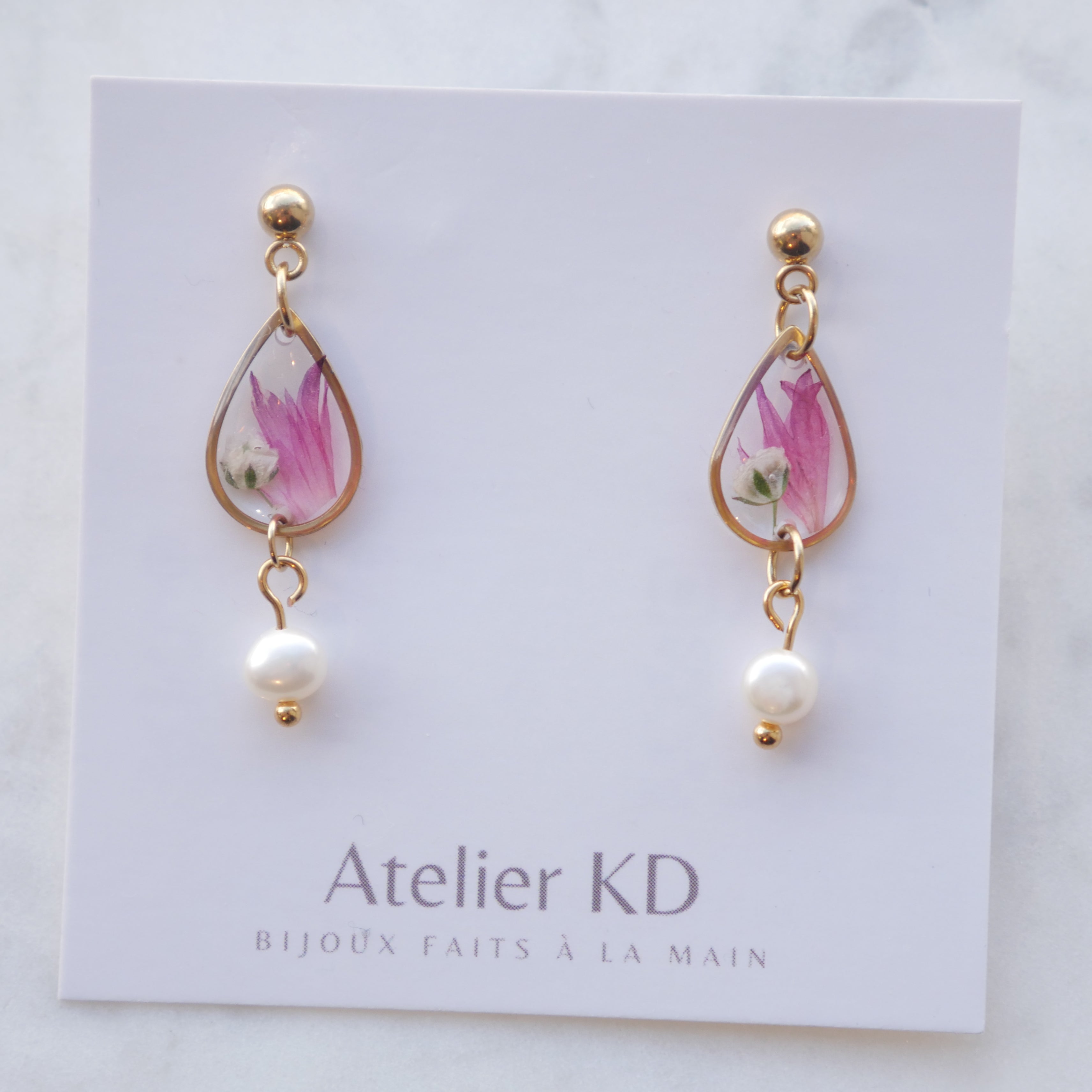 Boucles d'oreilles Lucy - Perla - gouttes  (medium 12mm)
