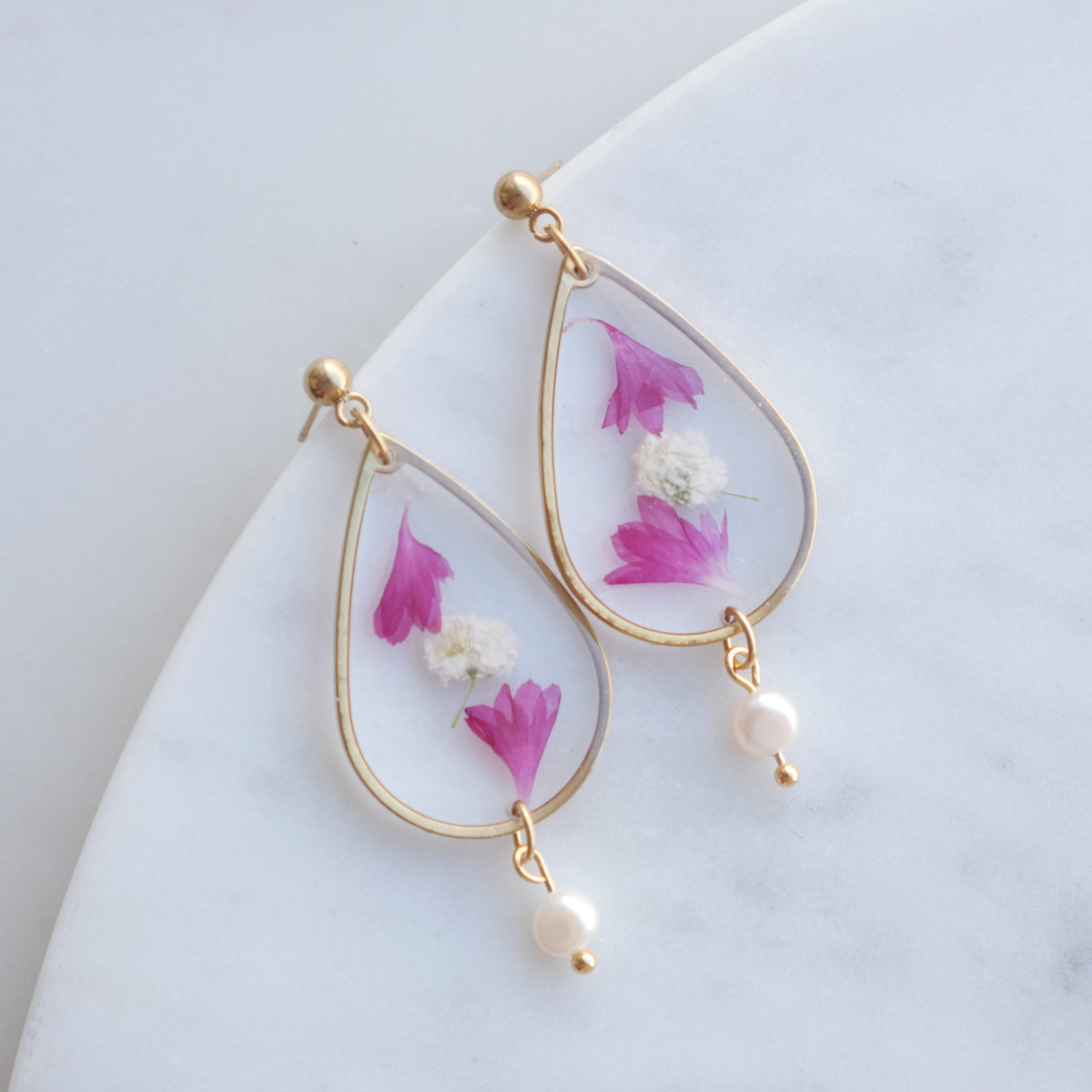 Bucles d'oreilles Lucy - Perla - gouttes XL (22mm)