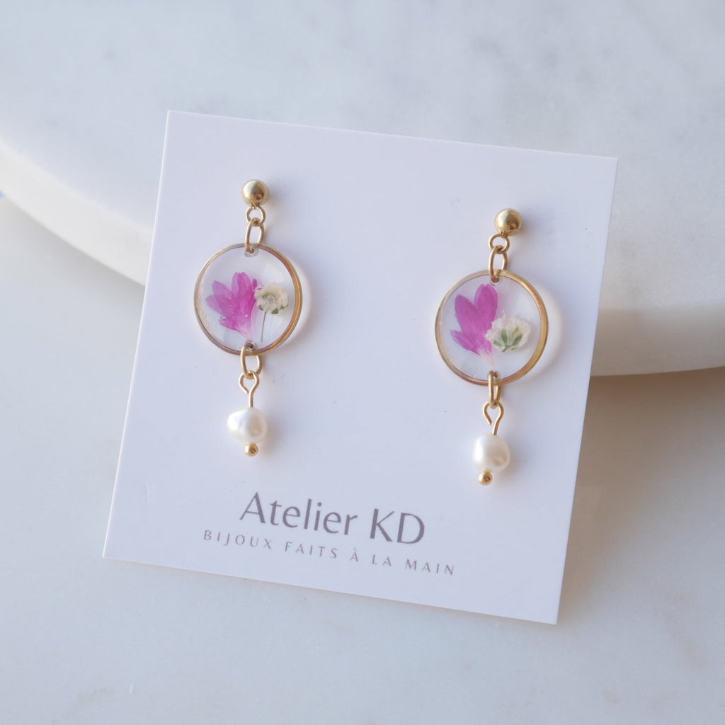 Boucles d'oreilles Lucy - Perla - rond  (medium 16mm)