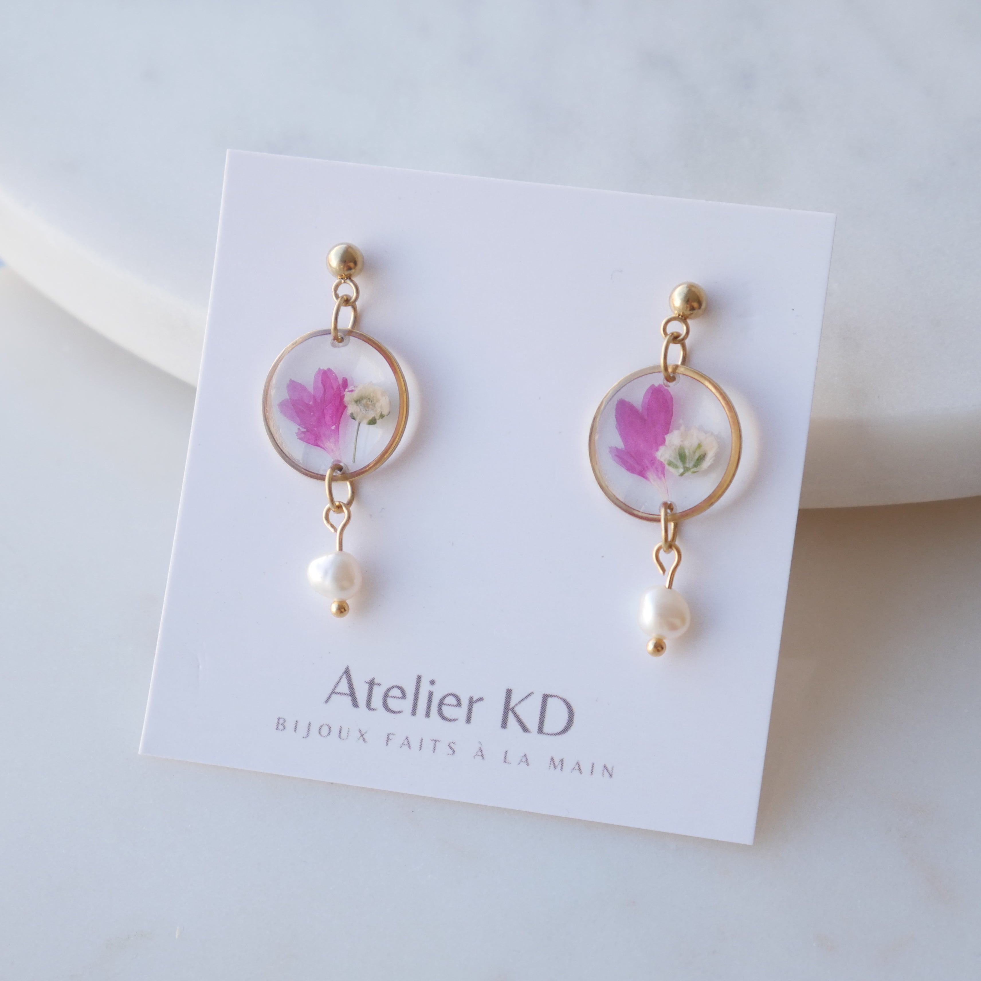 Boucles d'oreilles Lucy - Perla - rond  (medium 16mm)