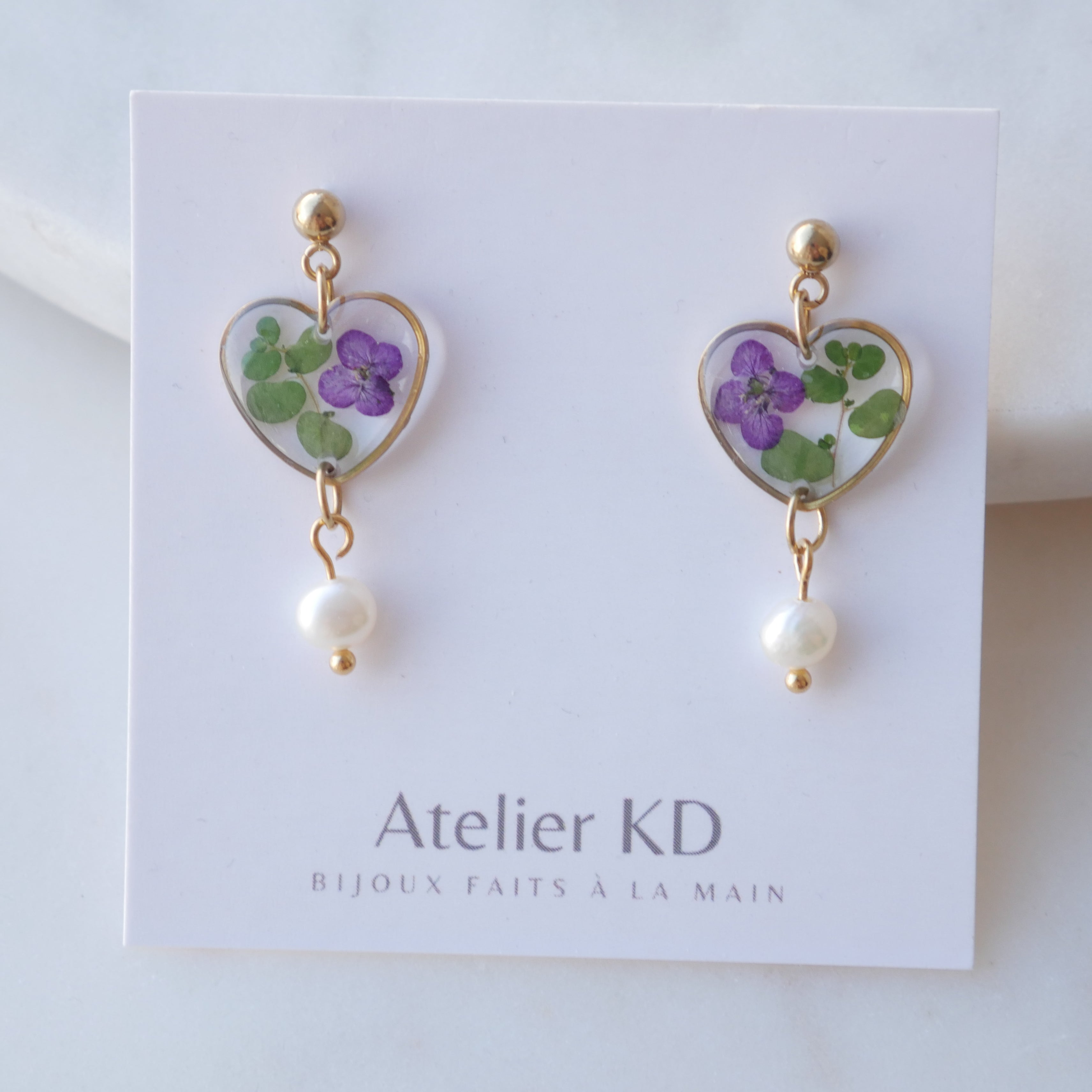 Boucles d’oreilles Chloé - coeur (moyen)