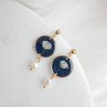 Boucles d'oreilles Céleste - gypsophile - rond (16mm)