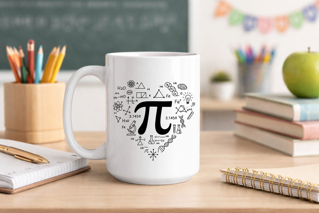 Pi Math Teacher Mug | Funny Math Teacher Gift | Math Nerd Coffee Mug | STEM Teacher Gift | Pi Day Gift | 15oz Ceramic Mug