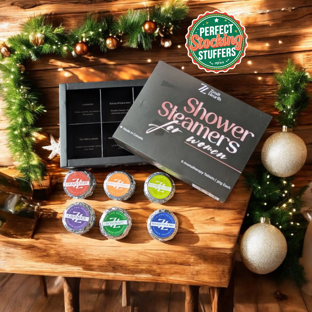 Zen & Hearth Shower Steamer Gift Set – 6 Aromatherapy Scents in Premium Gift Box | Natural Essential Oil Self-Care Gift for Women, Birthdays & Holidays | Handmade in Canada