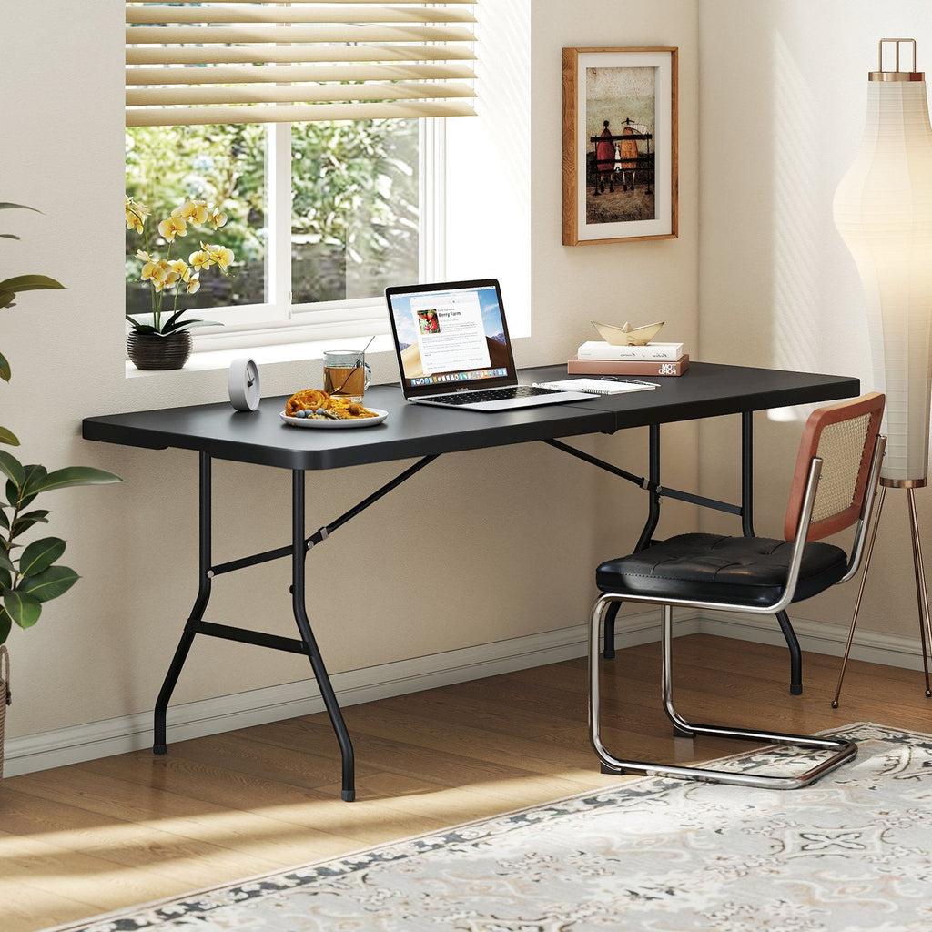 Portable Folding Camping Table with Carrying Handle-Black