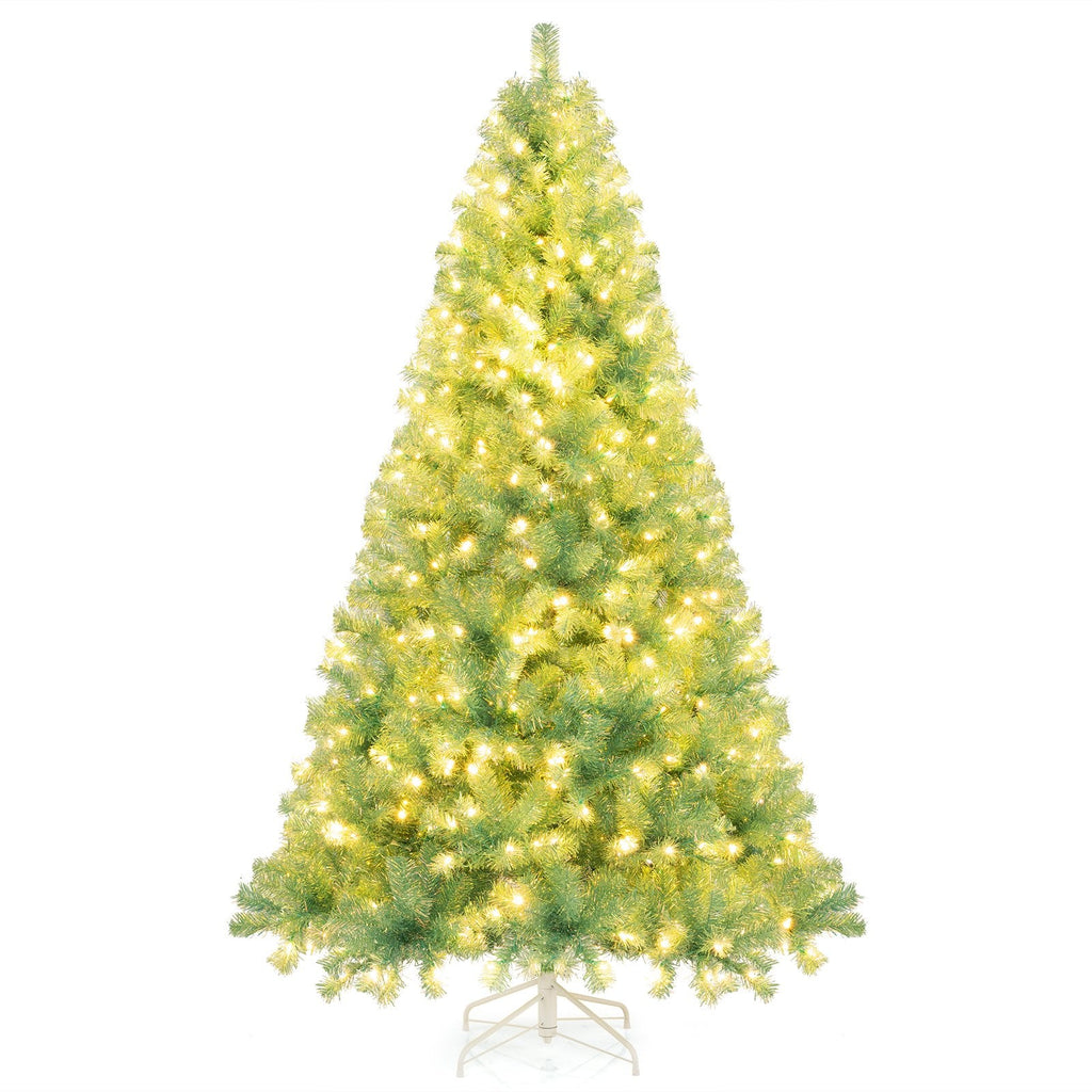 Pre-Lit Tinsel Christmas Tree Artificial Xmas Tree Home Office Party Seasonal Holiday Decoration-S