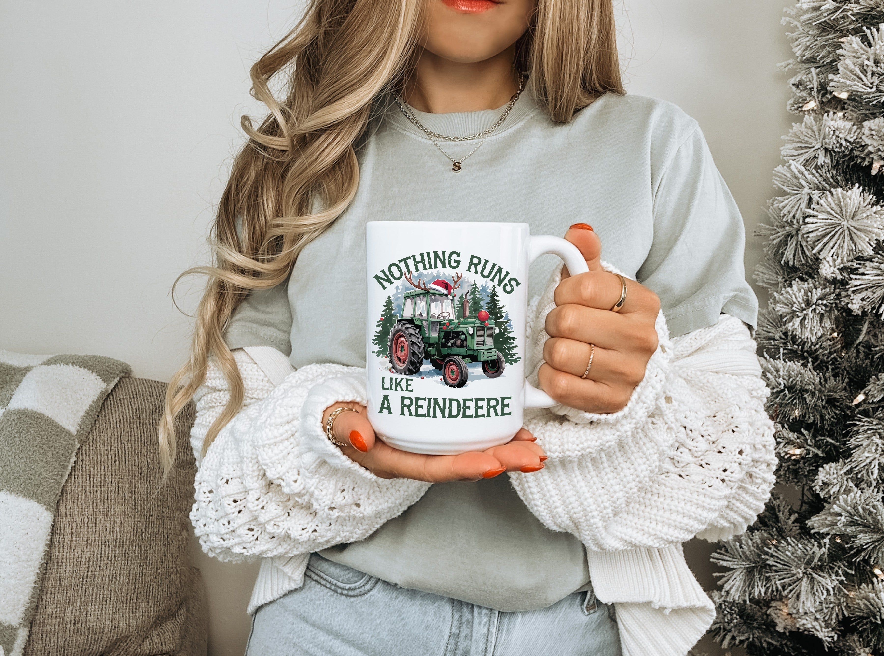 "Nothing Runs Like a Reindeere" 15oz Ceramic Coffee Mug — Funny Holiday Mug