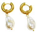 Pearl Circle Drop Earrings
