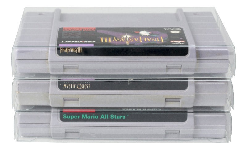 Nintendo SNES (Cartridge) - EVORETRO PET Protectors - Pack of 25