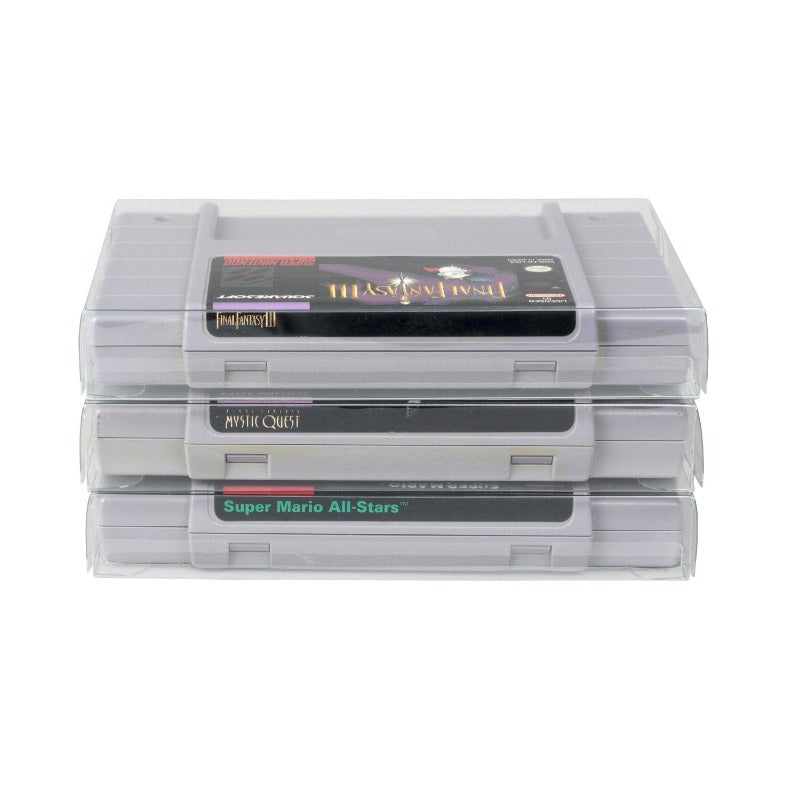 Nintendo SNES (Cartridge) - EVORETRO PET Protectors - Pack of 25