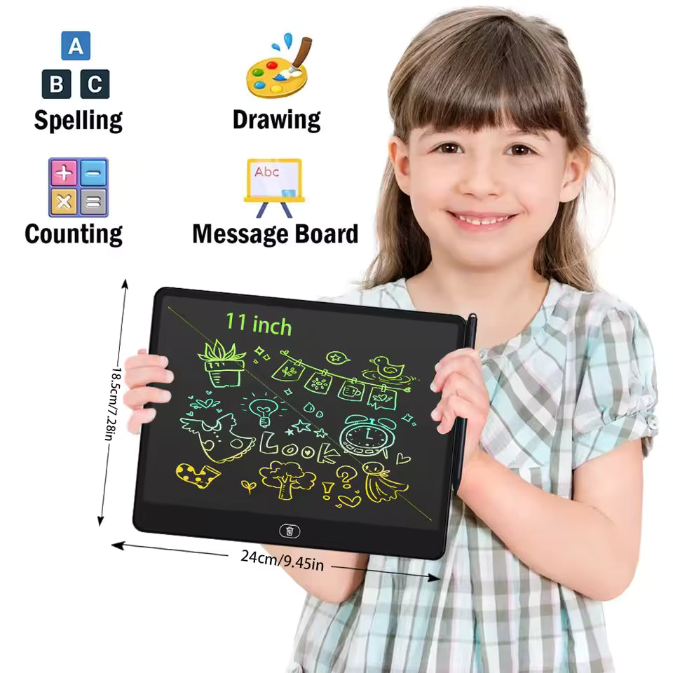 LCD Writing Board Drawing 11" Tablet - Mess Free - Travel Friendly