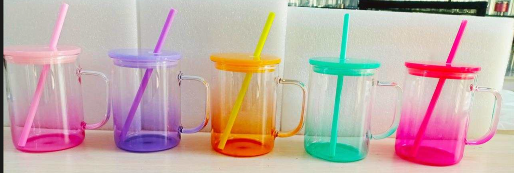 Jelly Ombre Libby Glass Mug - Blank Customizable for Sublimation & Vinyl
