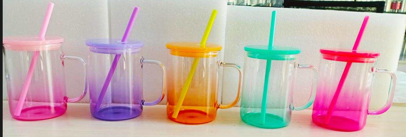 Jelly Ombre Libby Glass Mug - Blank Customizable for Sublimation & Vinyl