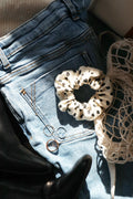 Hair Scrunchie - Cream Dots