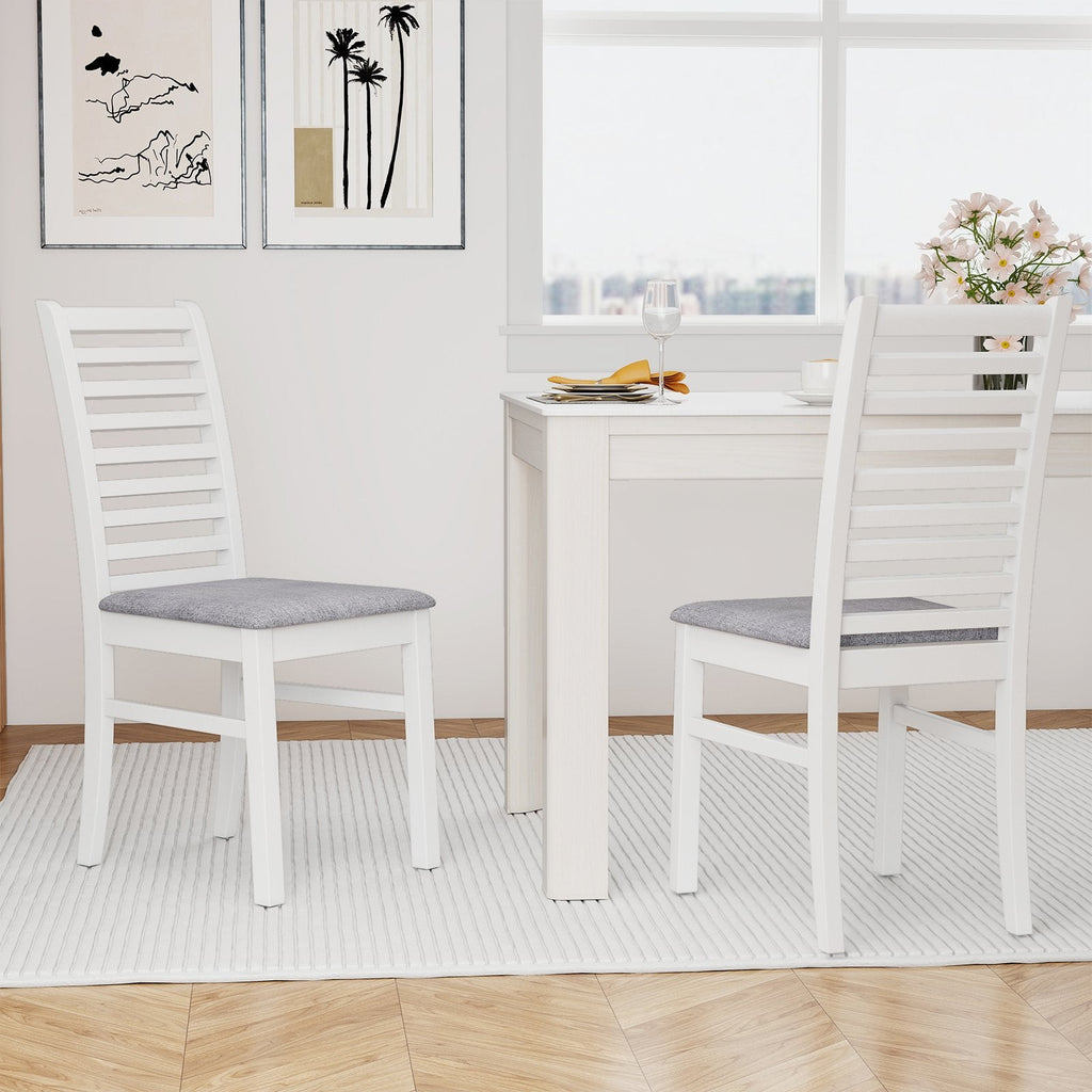 Set of 2 Wooden Dining Chair with Rubber Wood Legs for Living Room-Brown