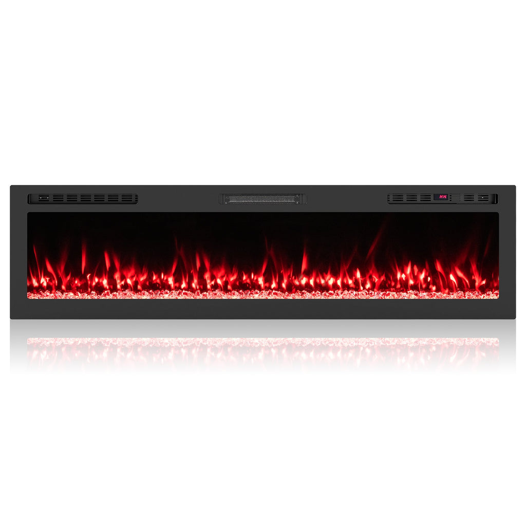 Smart WiFi Electric Fireplace Wall Mounted & Recessed 750W/1500W Heater-68 Inch